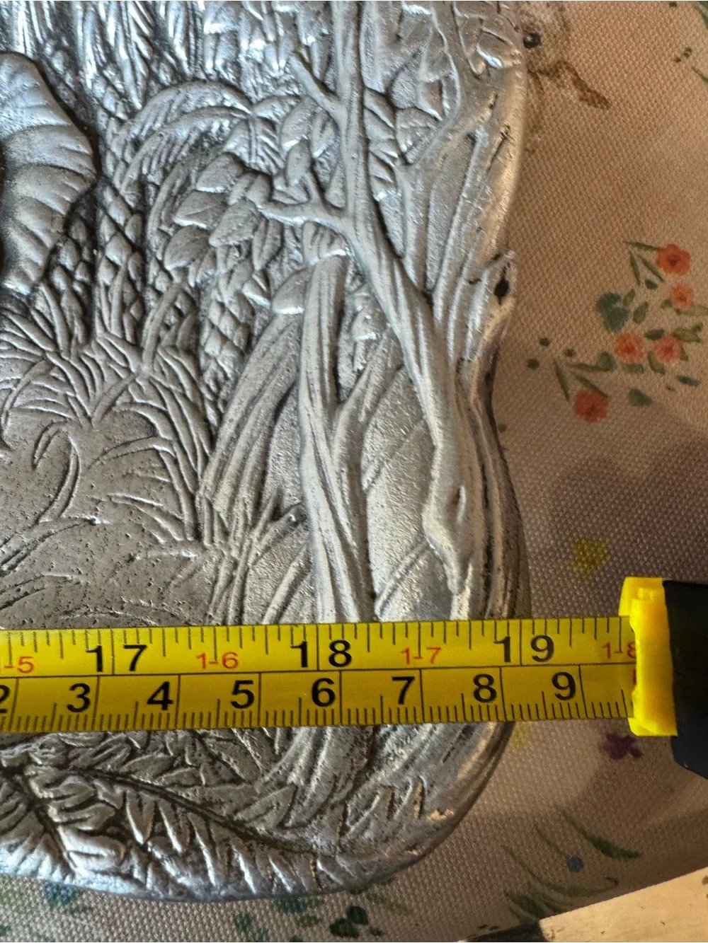 vintage Arthur Court Elephant Serving Tray, embossed safari scene-aluminum
